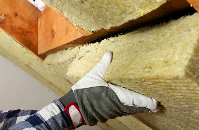 placing mineral wool